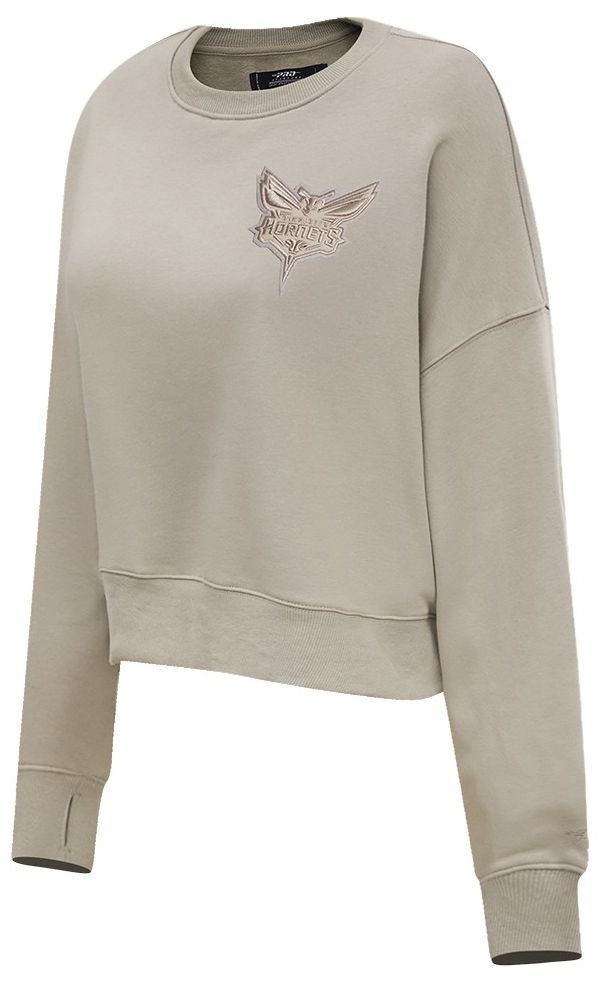 Pro Standard Women's Charlotte Hornets Taupe Neutral Fleece Crewneck Sweatshirt product image