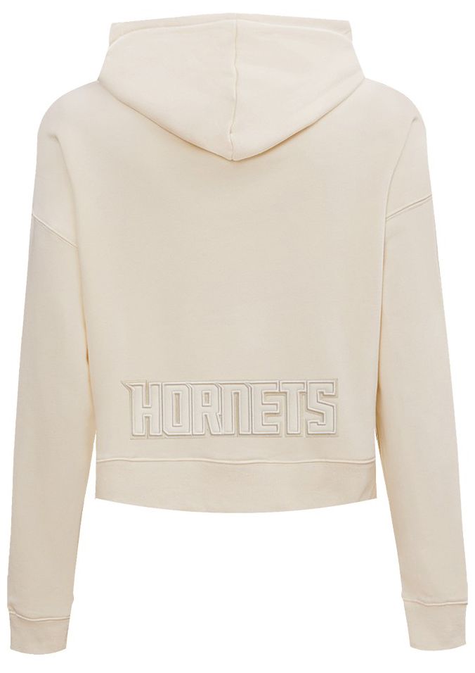 Pro Standard Women's Charlotte Hornets Off White Neutral Cropped Fleece Pullover Hoodie product image