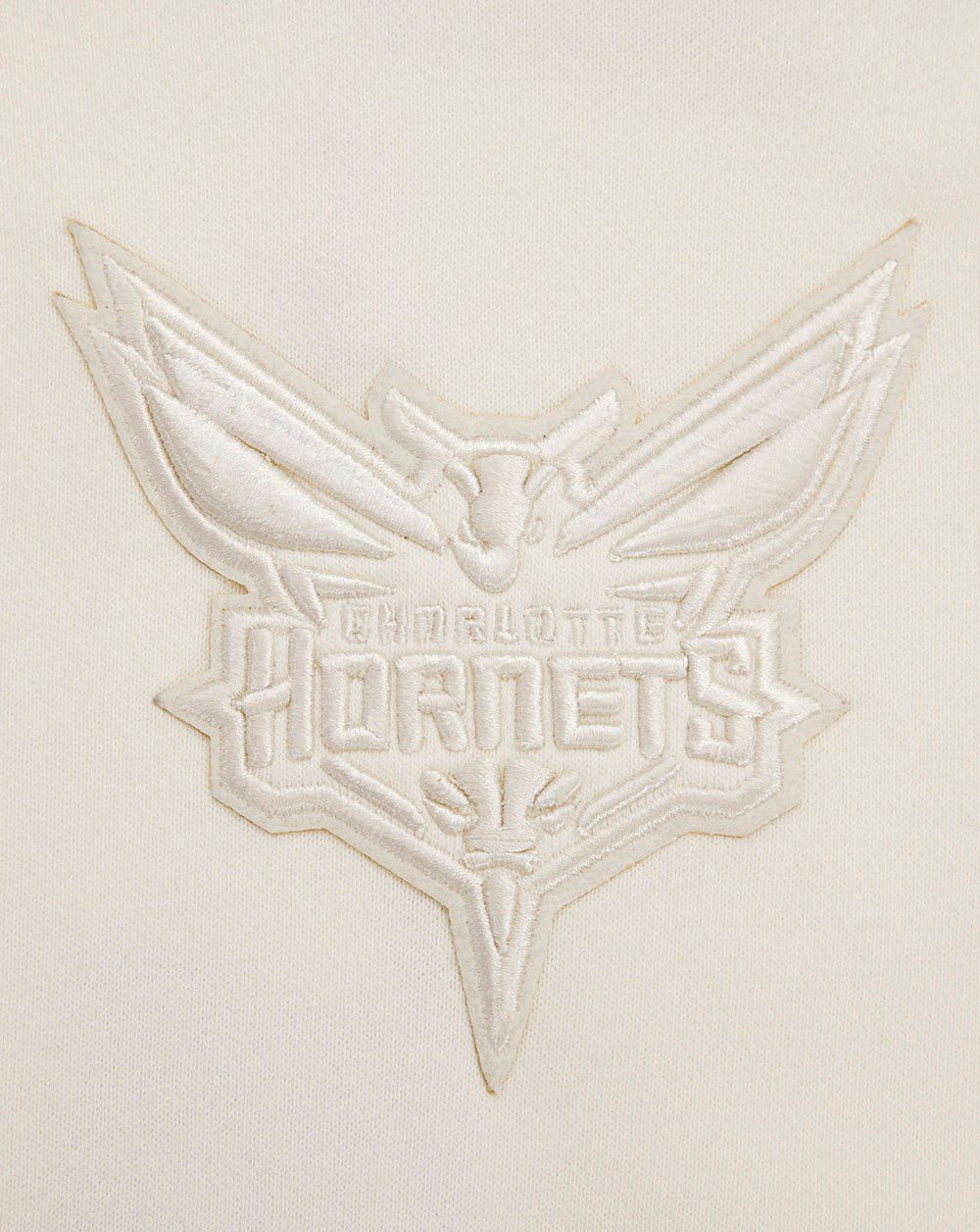 Pro Standard Women's Charlotte Hornets Off White Neutral Cropped Fleece Pullover Hoodie product image