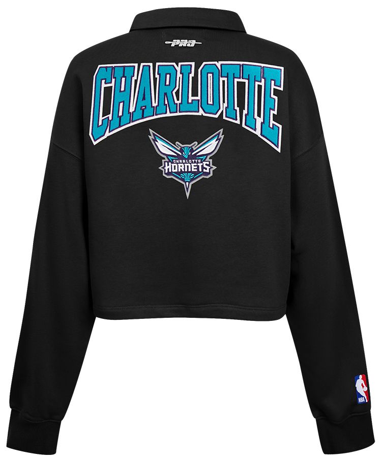 Pro Standard Women's Charlotte Hornets Black Crest Emblem Long Sleeve Polo product image