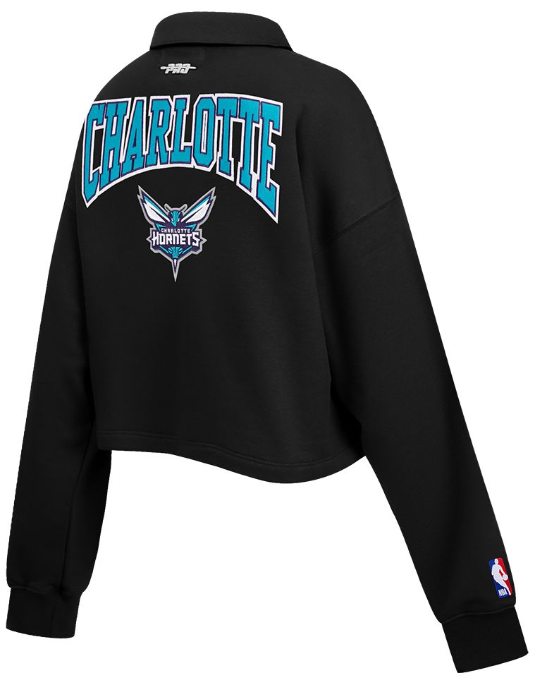 Pro Standard Women's Charlotte Hornets Black Crest Emblem Long Sleeve Polo product image