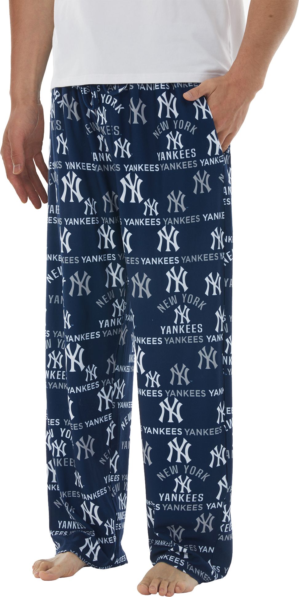 Concepts Men's New York Yankees Navy Flagship All Over Print Pants product image