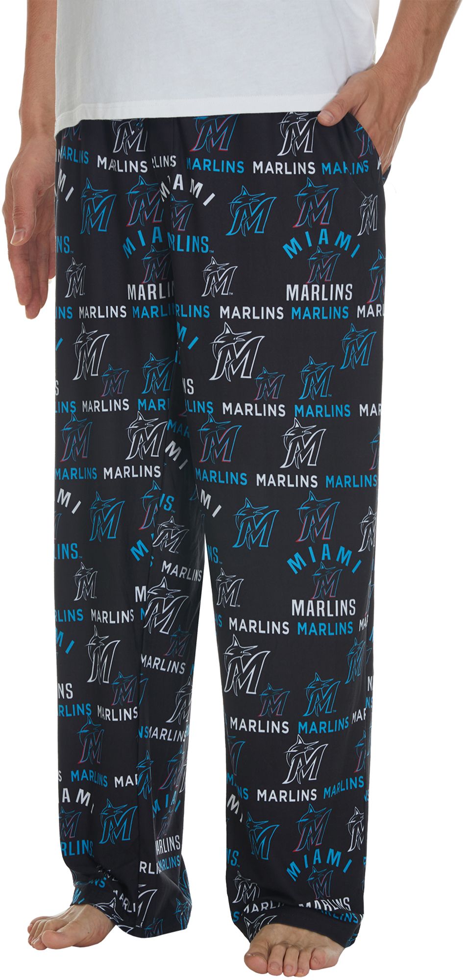 Concepts Men's Miami Marlins Black Flagship All Over Print Pants product image
