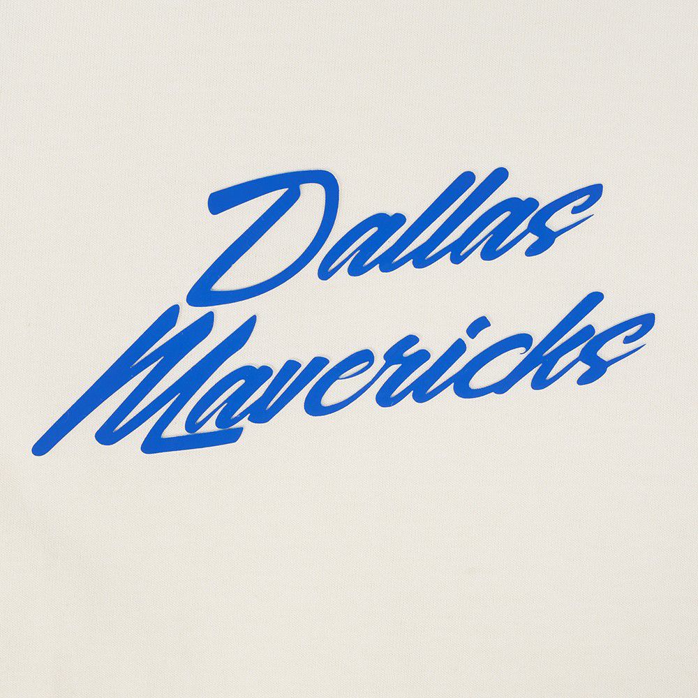 Pro Standard Men's Dallas Mavericks Off White Script Drop Shoulder T-Shirt product image
