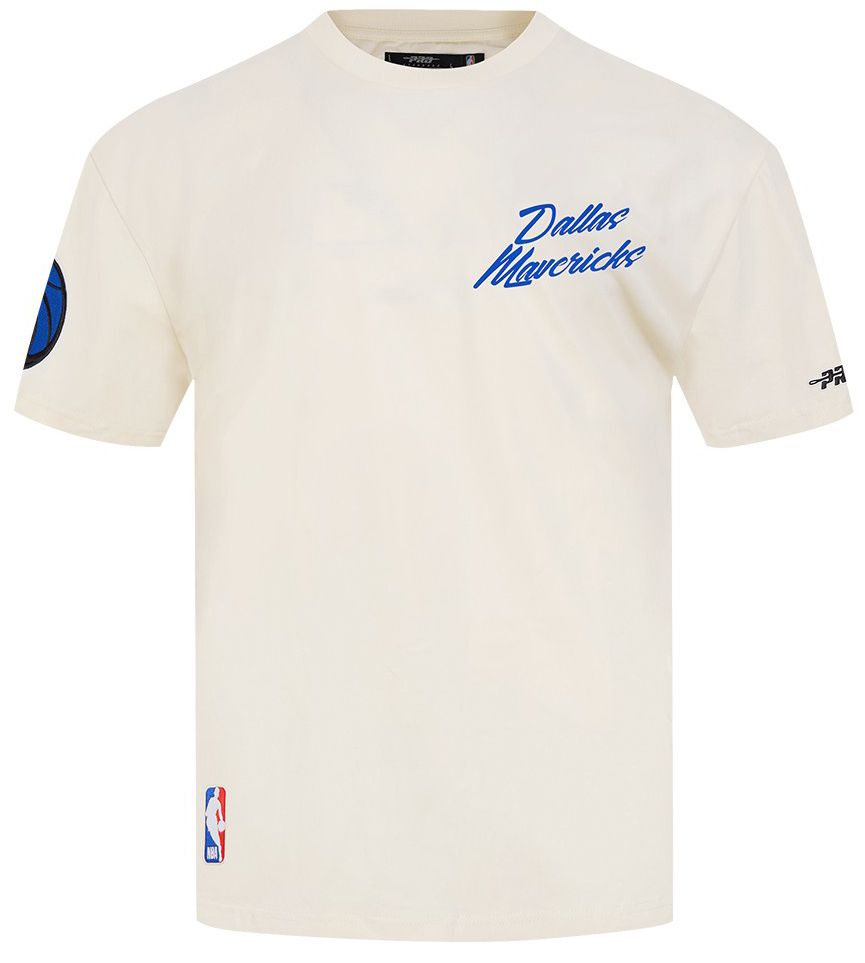 Pro Standard Men's Dallas Mavericks Off White Script Drop Shoulder T-Shirt product image