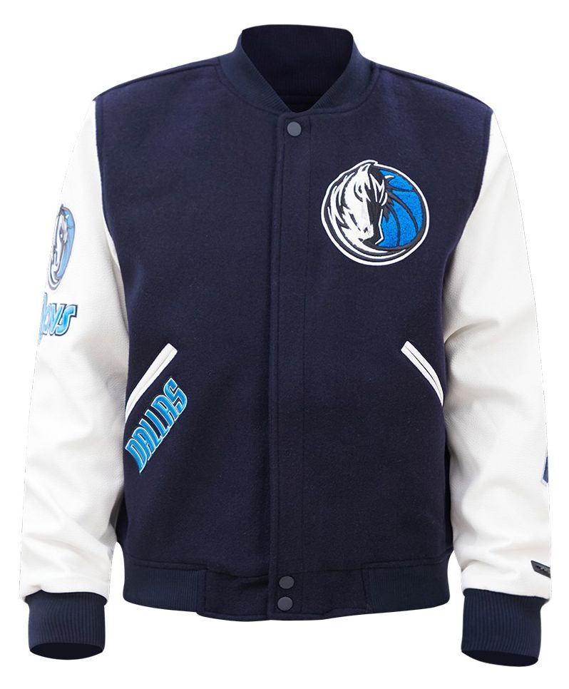Pro Standard Men's Dallas Mavericks Navy Classic Wool Varsity Jacket product image