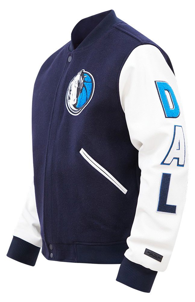 Pro Standard Men's Dallas Mavericks Navy Classic Wool Varsity Jacket product image