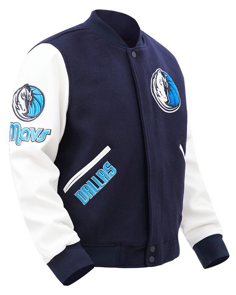 Pro Standard Men's Dallas Mavericks Navy Classic Wool Varsity Jacket product image