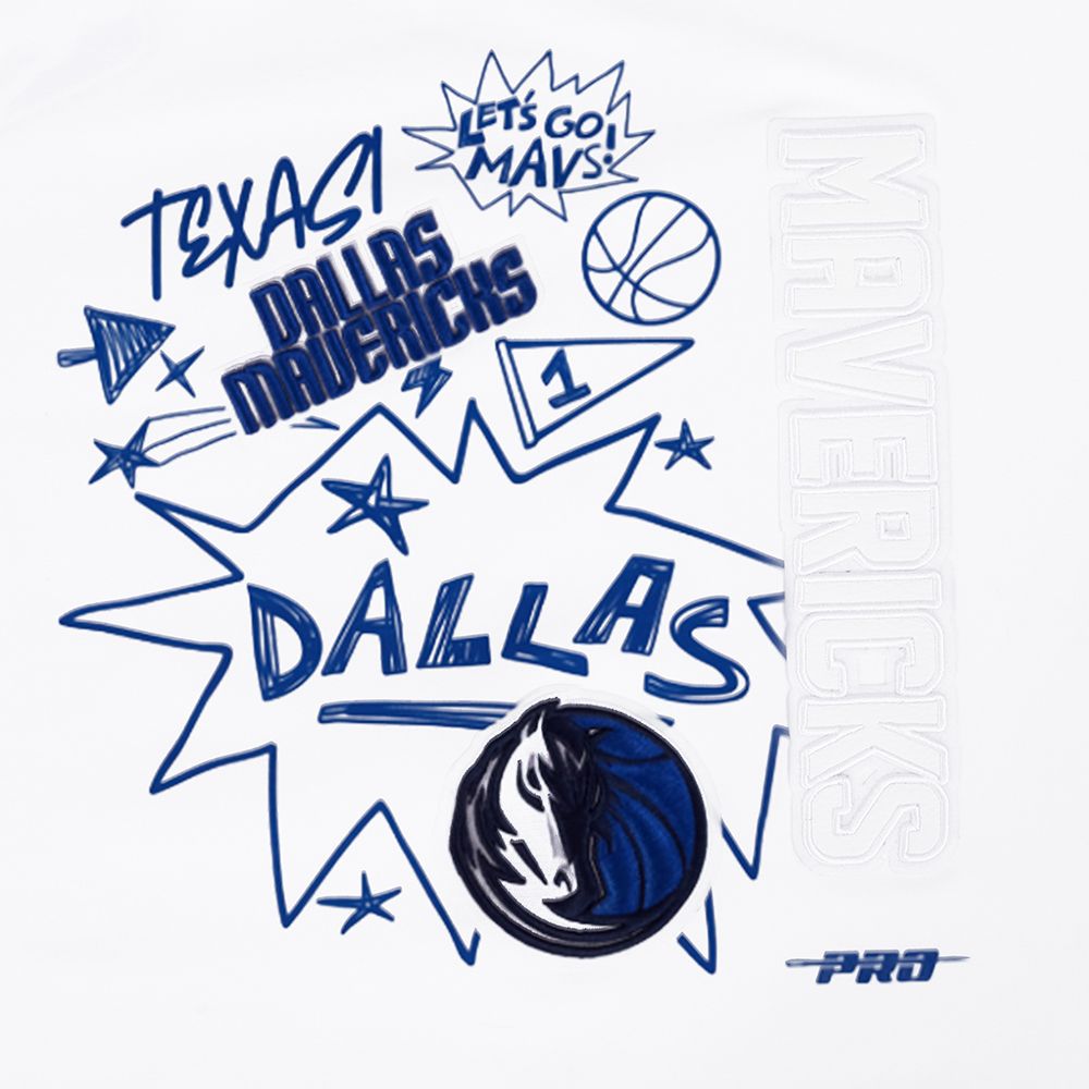 Pro Standard Women's Dallas Mavericks White Sketchbook Boxy T-Shirt product image