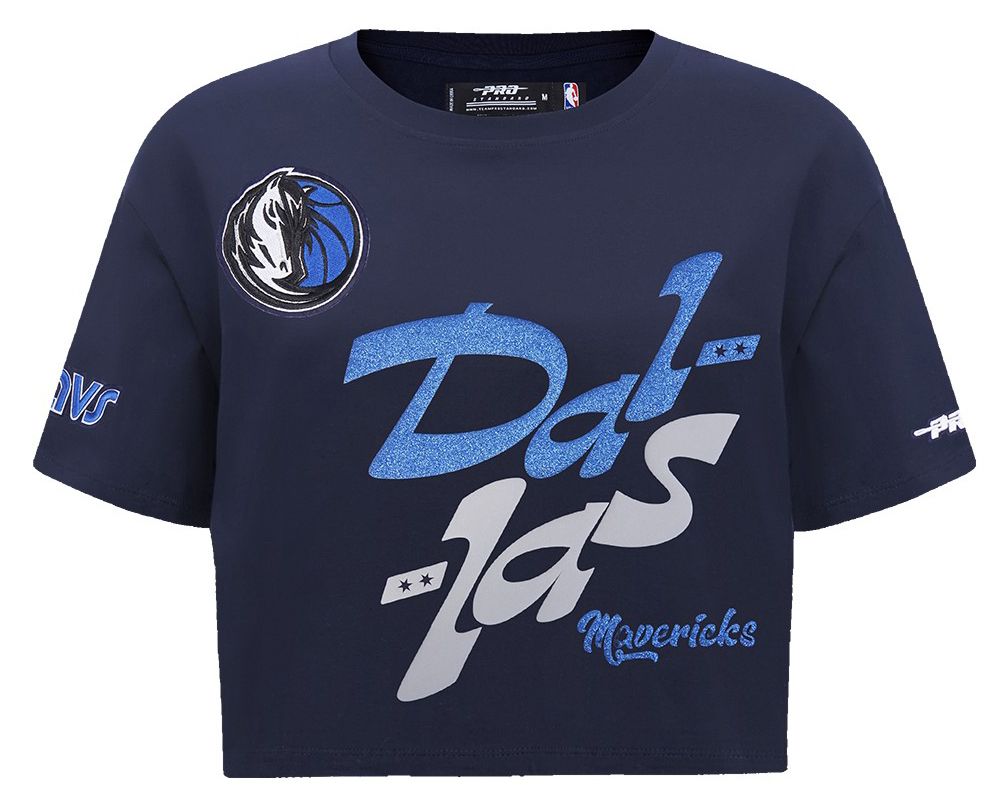 Pro Standard Women's Dallas Mavericks Navy Wordplay Boxy T-Shirt product image