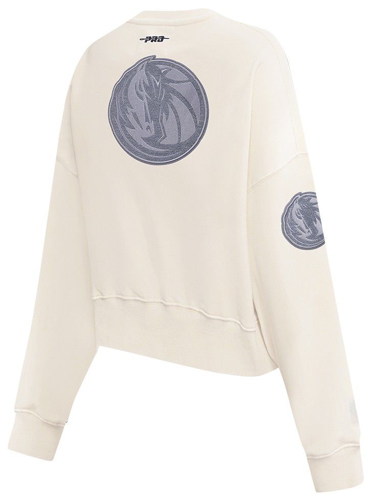 Pro Standard Women's Dallas Mavericks Off White Reverse French Terry Crewneck Sweatshirt product image