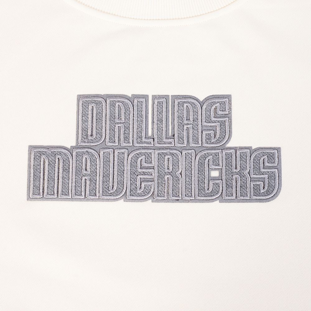 Pro Standard Women's Dallas Mavericks Off White Reverse French Terry Crewneck Sweatshirt product image
