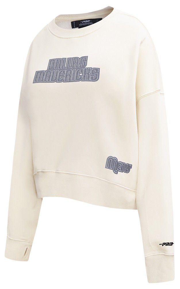 Pro Standard Women's Dallas Mavericks Off White Reverse French Terry Crewneck Sweatshirt product image