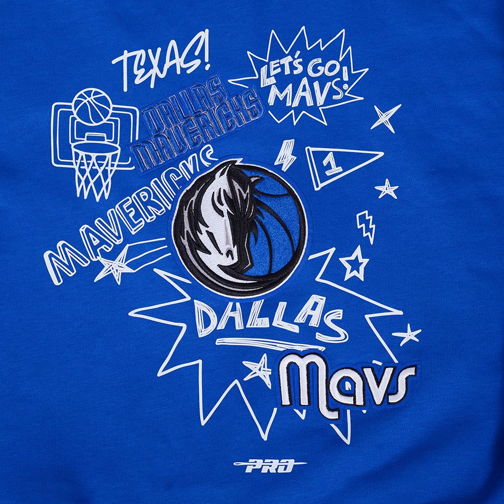 Pro Standard Women's Dallas Mavericks Blue Sketchbook Crewneck Sweatshirt product image
