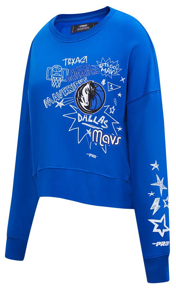 Pro Standard Women's Dallas Mavericks Blue Sketchbook Crewneck Sweatshirt product image