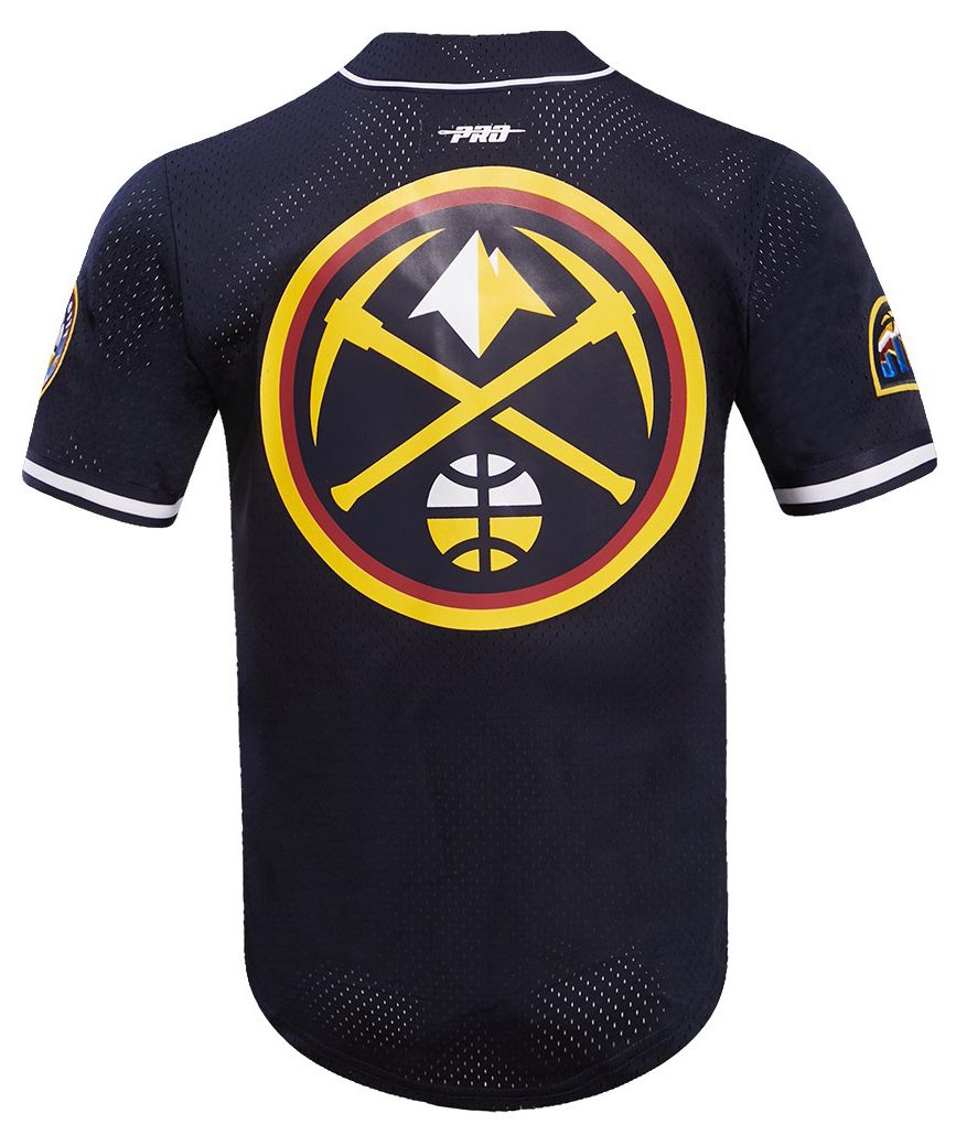Pro Standard Men's Denver Nuggets Navy Classic Mesh Button Down Shirt product image