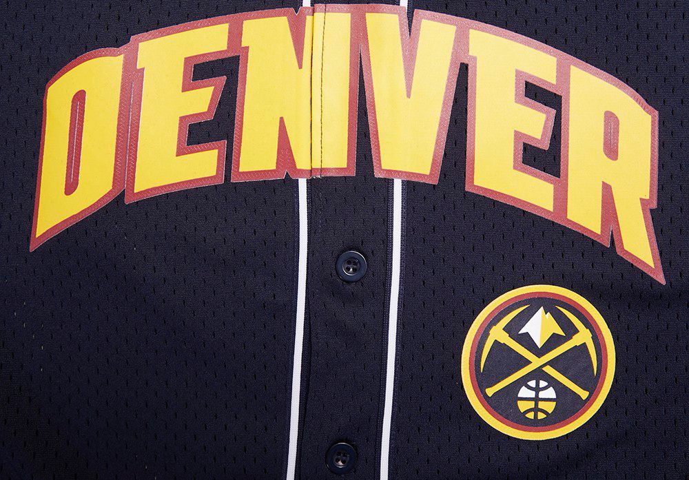 Pro Standard Men's Denver Nuggets Navy Classic Mesh Button Down Shirt product image