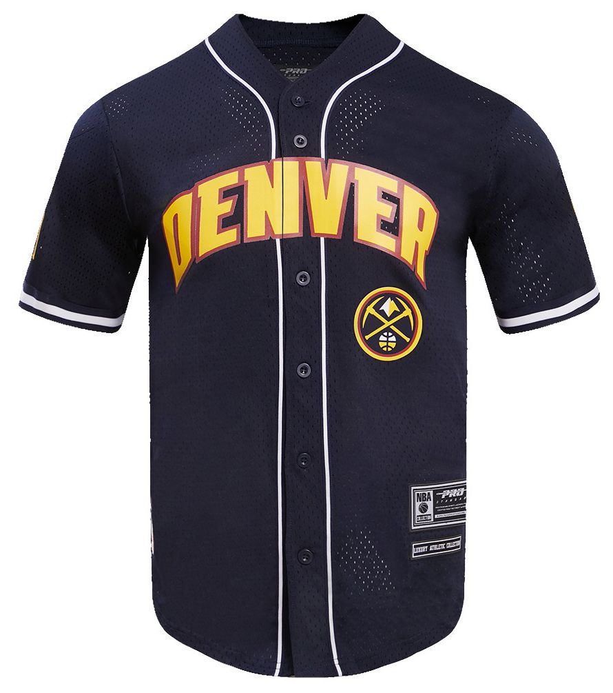 Pro Standard Men's Denver Nuggets Navy Classic Mesh Button Down Shirt product image