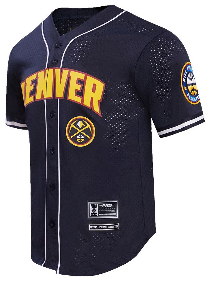 Pro Standard Men's Denver Nuggets Navy Classic Mesh Button Down Shirt product image