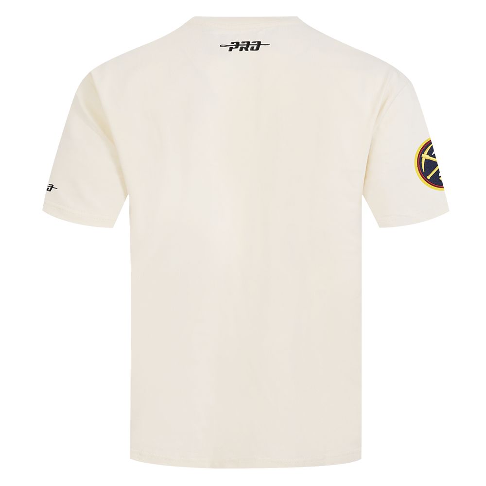 Pro Standard Men's Denver Nuggets Off White Script Drop Shoulder T-Shirt product image