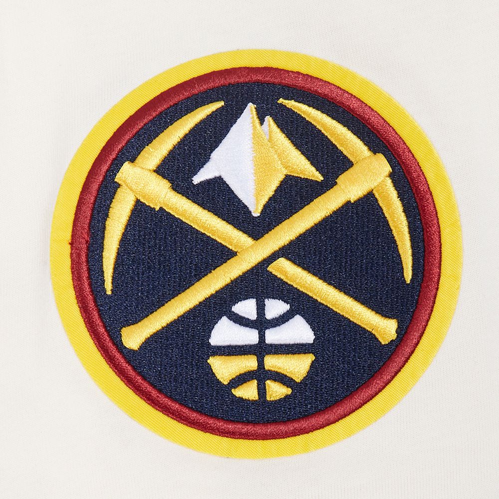 Pro Standard Men's Denver Nuggets Off White Script Drop Shoulder T-Shirt product image