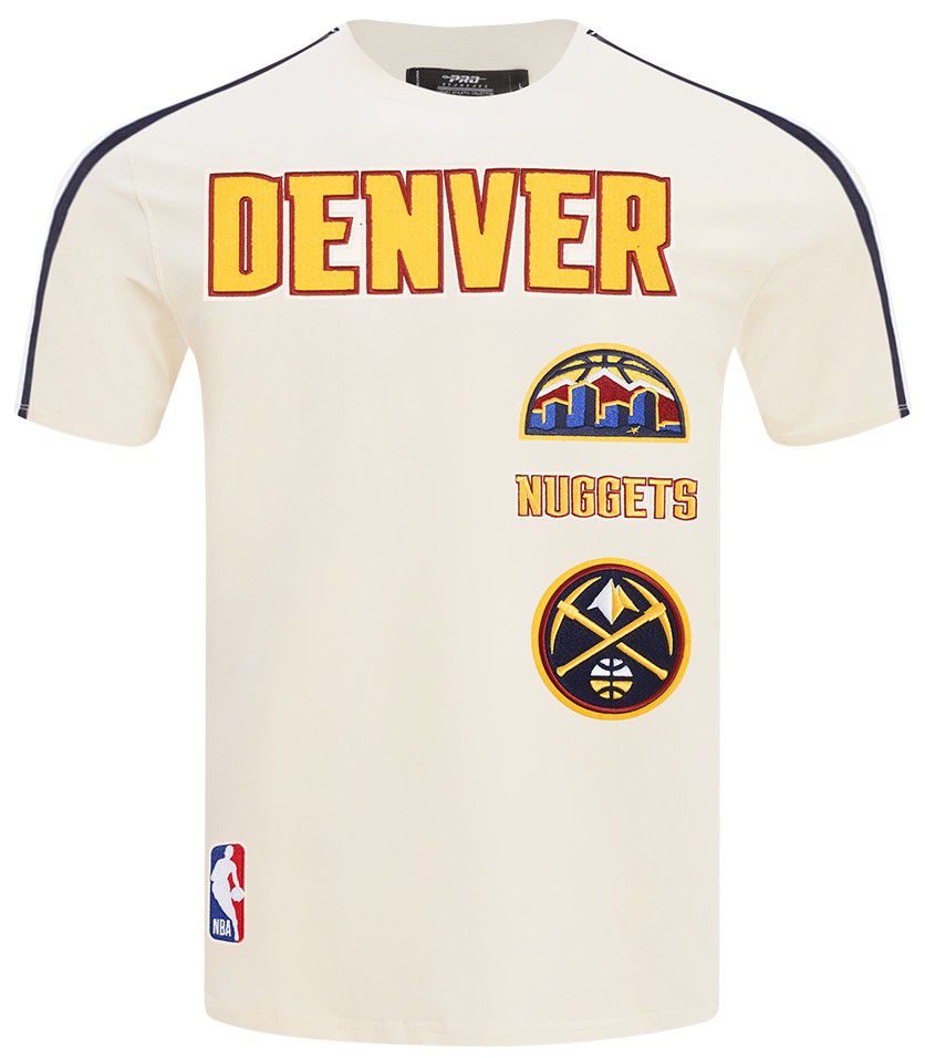 Pro Standard Men's Denver Nuggets Off White Retro Classic Striped Short Sleeve T-Shirt product image