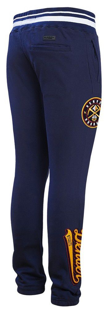 Pro Standard Men's Denver Nuggets Navy Script Tail Rib Fleece Sweatpants product image