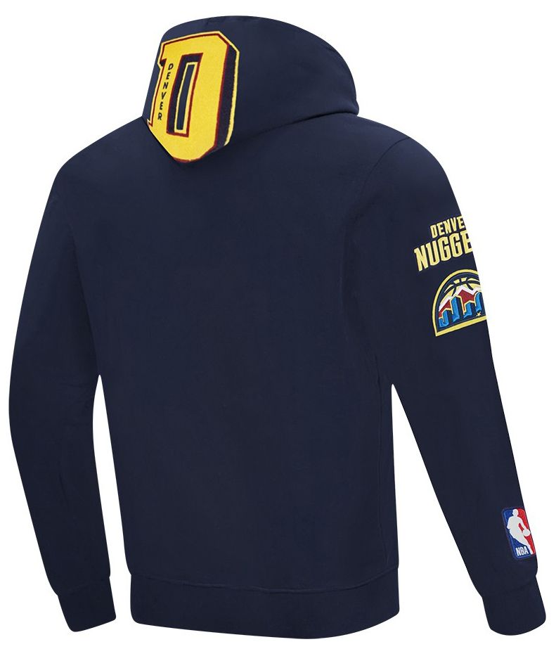 Pro Standard Men's Denver Nuggets Navy Rib Mash Up Fleece Pullover Hoodie product image