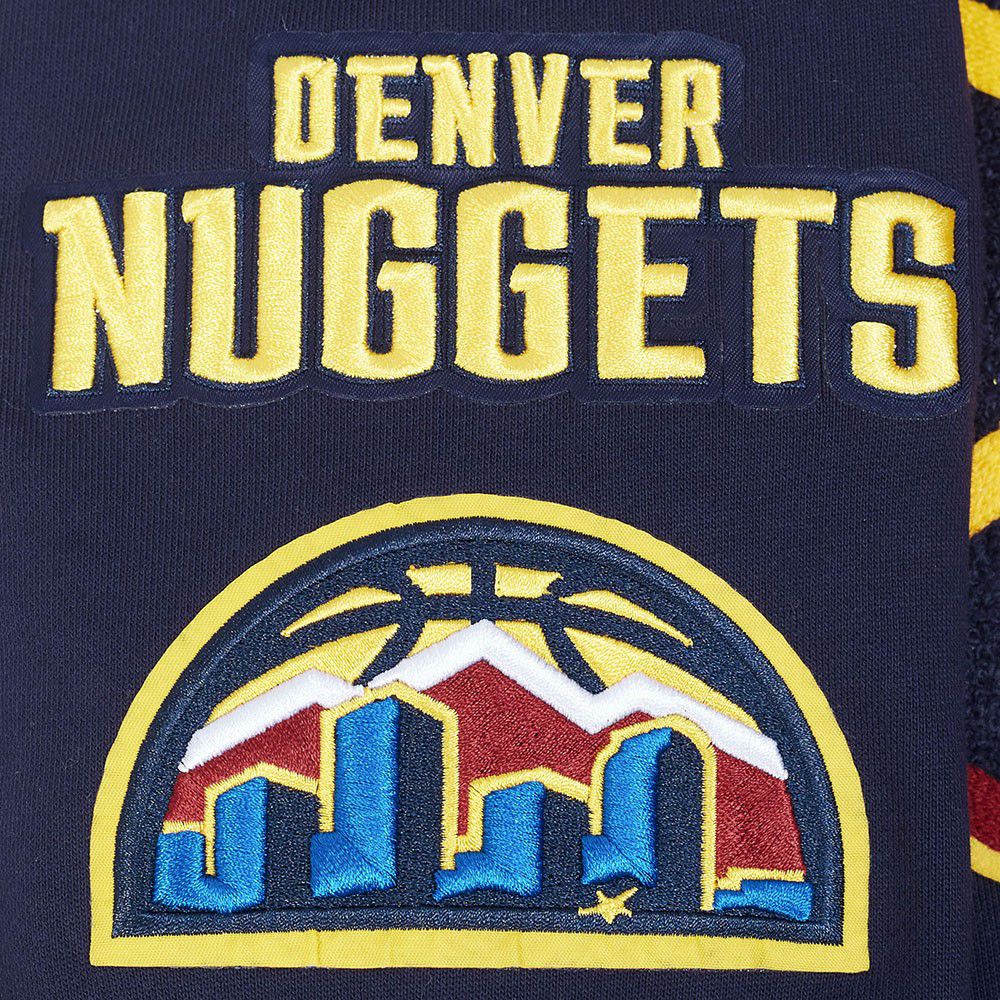 Pro Standard Men's Denver Nuggets Navy Rib Mash Up Fleece Pullover Hoodie product image