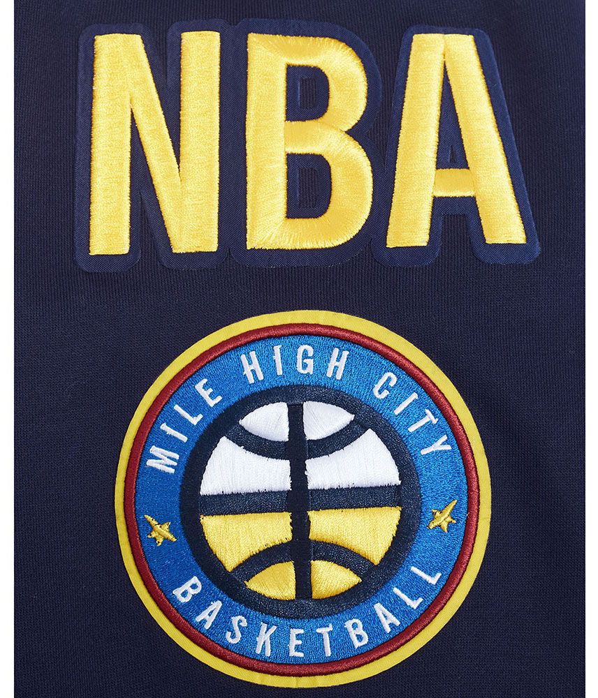 Pro Standard Men's Denver Nuggets Navy Rib Mash Up Fleece Pullover Hoodie product image