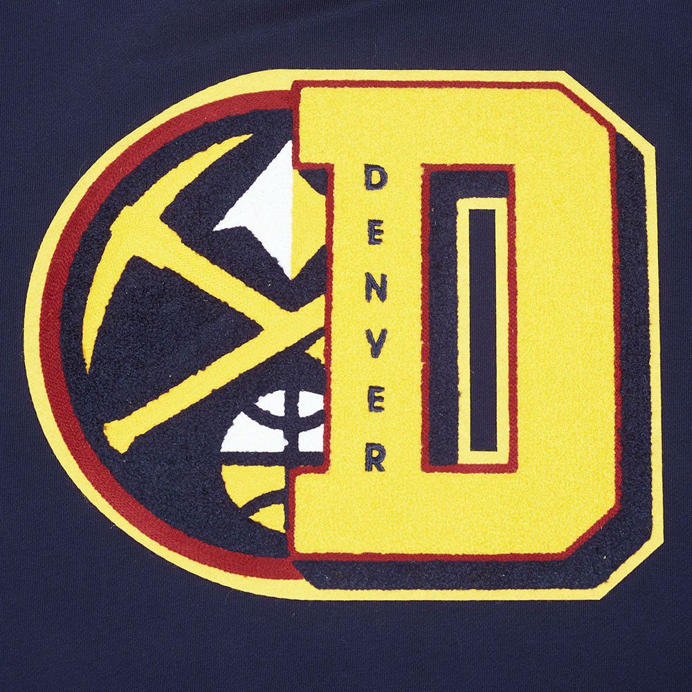 Pro Standard Men's Denver Nuggets Navy Rib Mash Up Fleece Pullover Hoodie product image