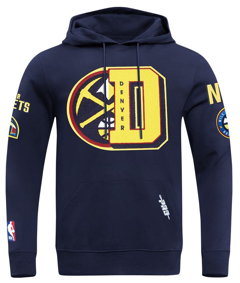 Pro Standard Men's Denver Nuggets Navy Rib Mash Up Fleece Pullover Hoodie product image