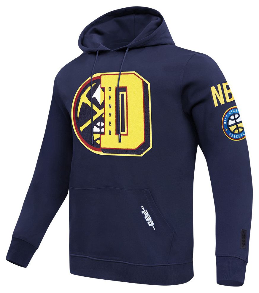 Pro Standard Men's Denver Nuggets Navy Rib Mash Up Fleece Pullover Hoodie product image