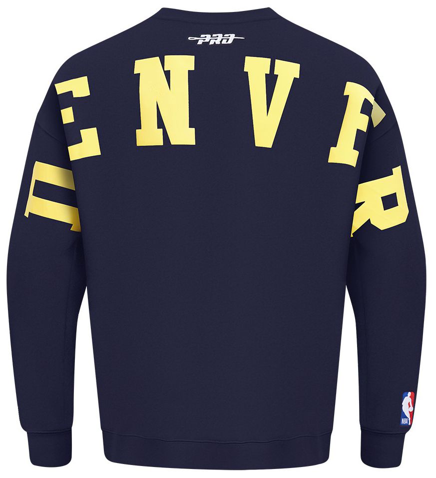 Pro Standard Men's Denver Nuggets Navy Wing Span Drop Fleece Crewneck Sweatshirt product image