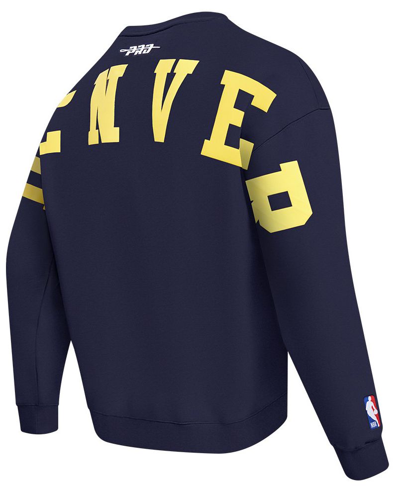 Pro Standard Men's Denver Nuggets Navy Wing Span Drop Fleece Crewneck Sweatshirt product image