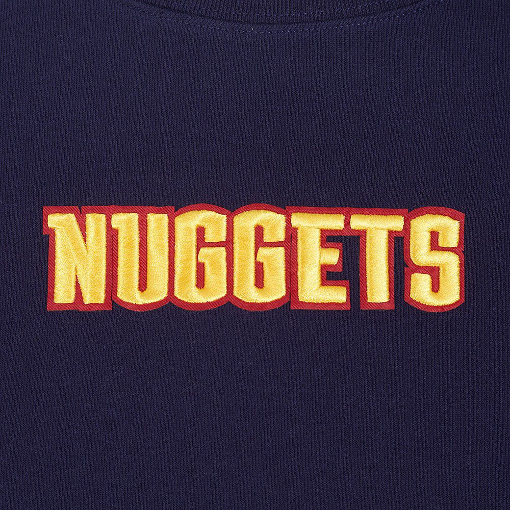 Pro Standard Men's Denver Nuggets Navy Wing Span Drop Fleece Crewneck Sweatshirt product image