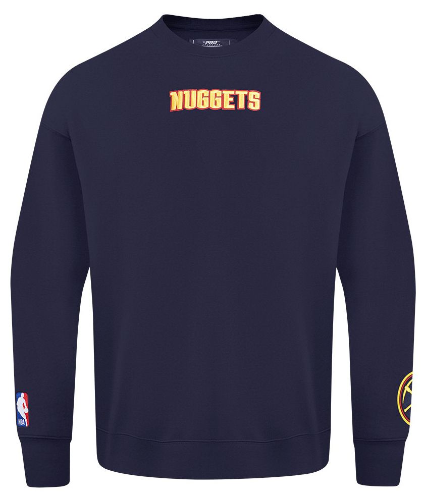 Pro Standard Men's Denver Nuggets Navy Wing Span Drop Fleece Crewneck Sweatshirt product image
