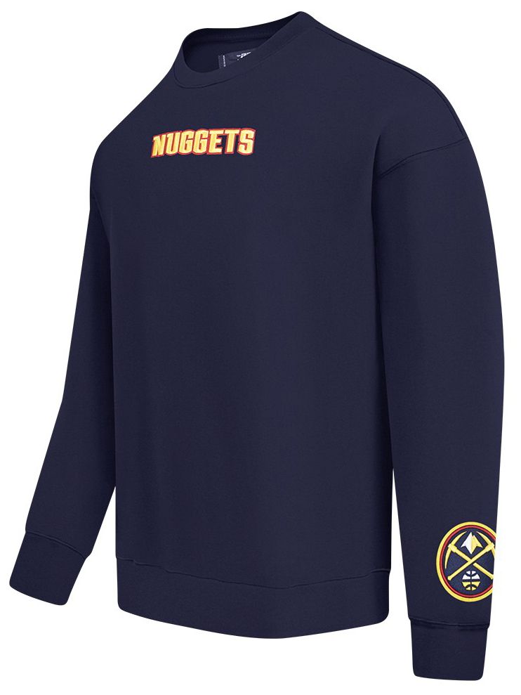Pro Standard Men's Denver Nuggets Navy Wing Span Drop Fleece Crewneck Sweatshirt product image