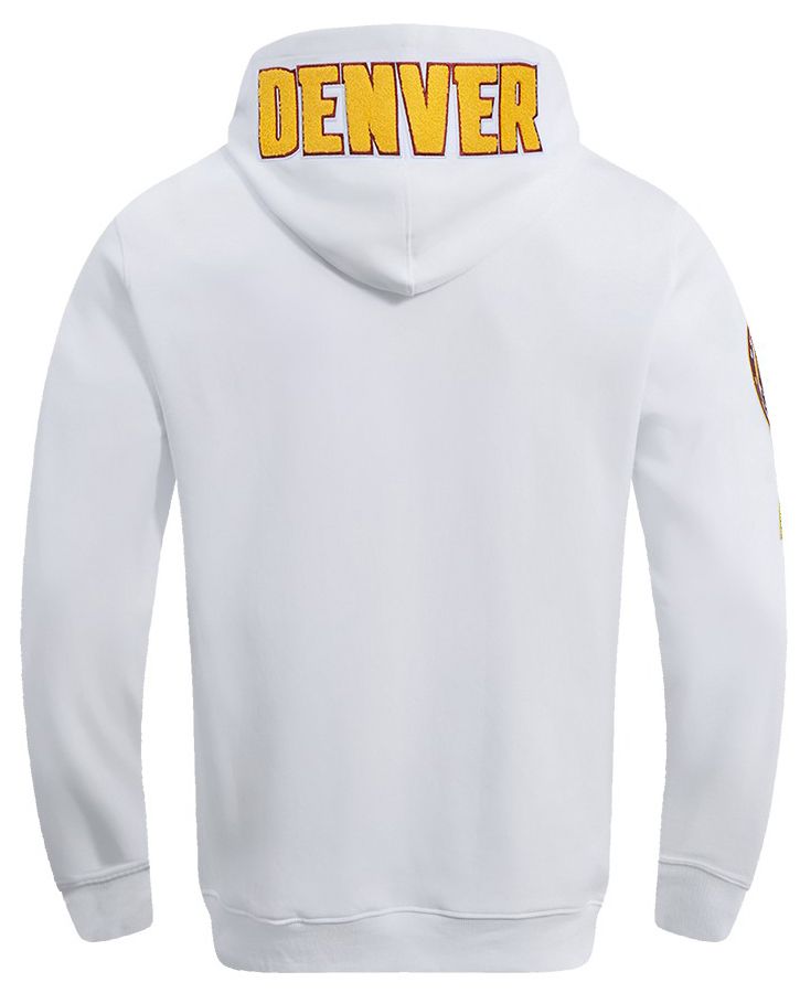Pro Standard Men's Denver Nuggets White Classic Chenille Full Zip Hoodie product image