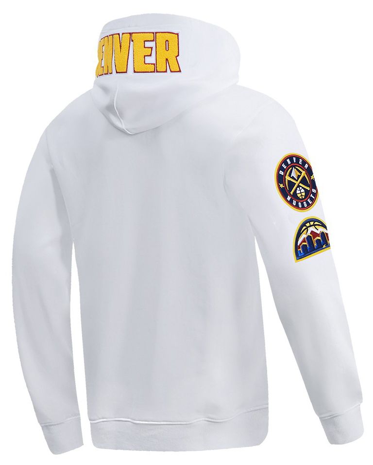 Pro Standard Men's Denver Nuggets White Classic Chenille Full Zip Hoodie product image