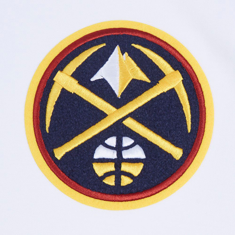 Pro Standard Men's Denver Nuggets White Classic Chenille Full Zip Hoodie product image