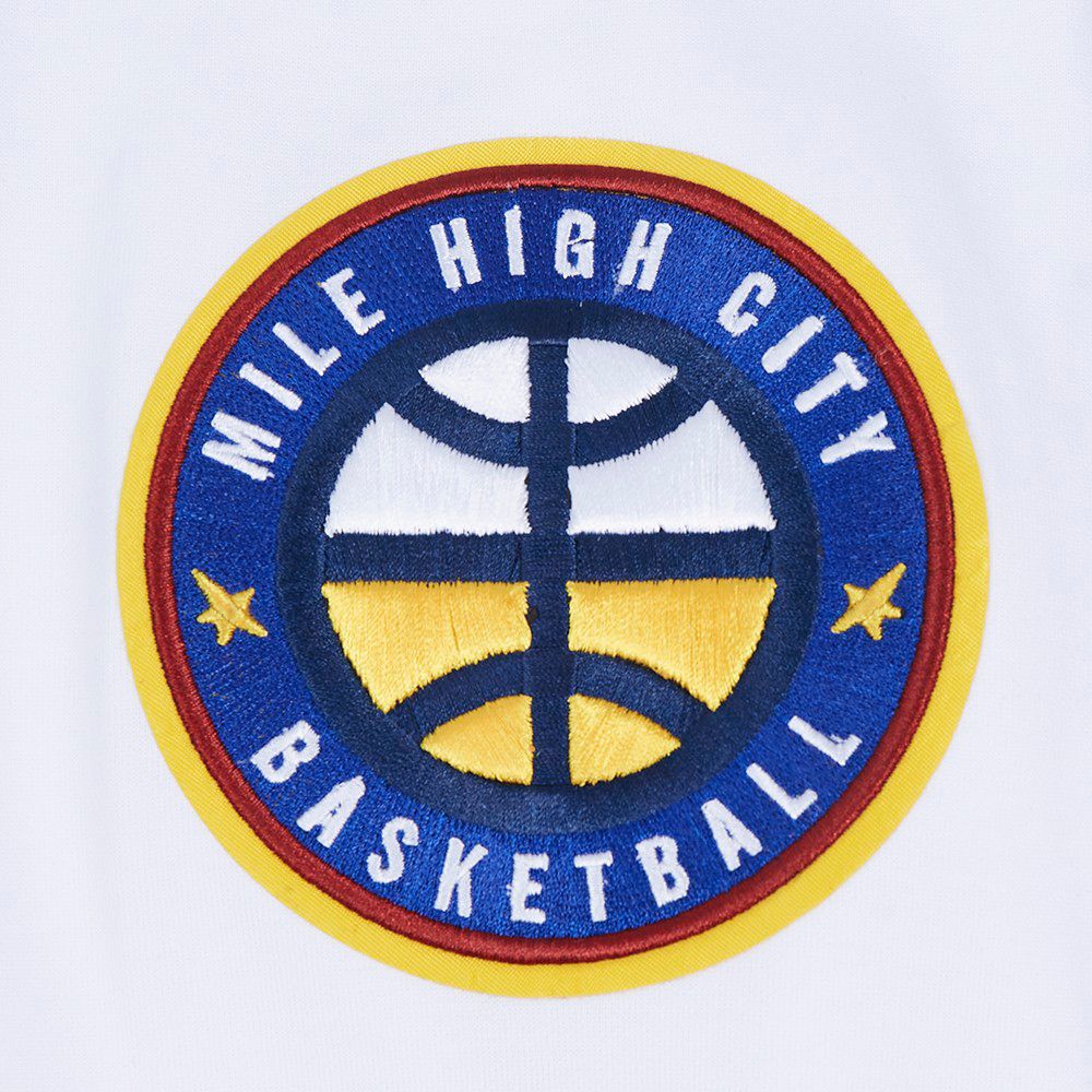 Pro Standard Men's Denver Nuggets White Classic Chenille Full Zip Hoodie product image
