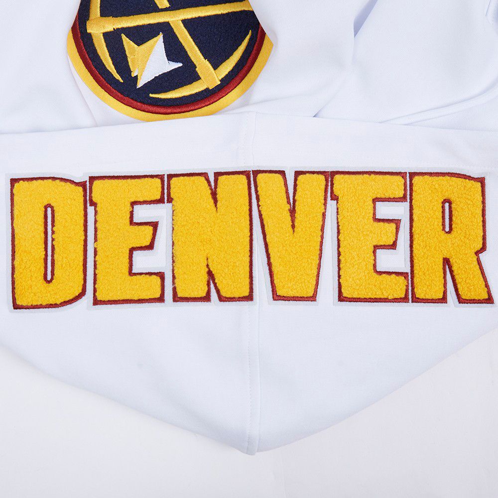 Pro Standard Men's Denver Nuggets White Classic Chenille Full Zip Hoodie product image