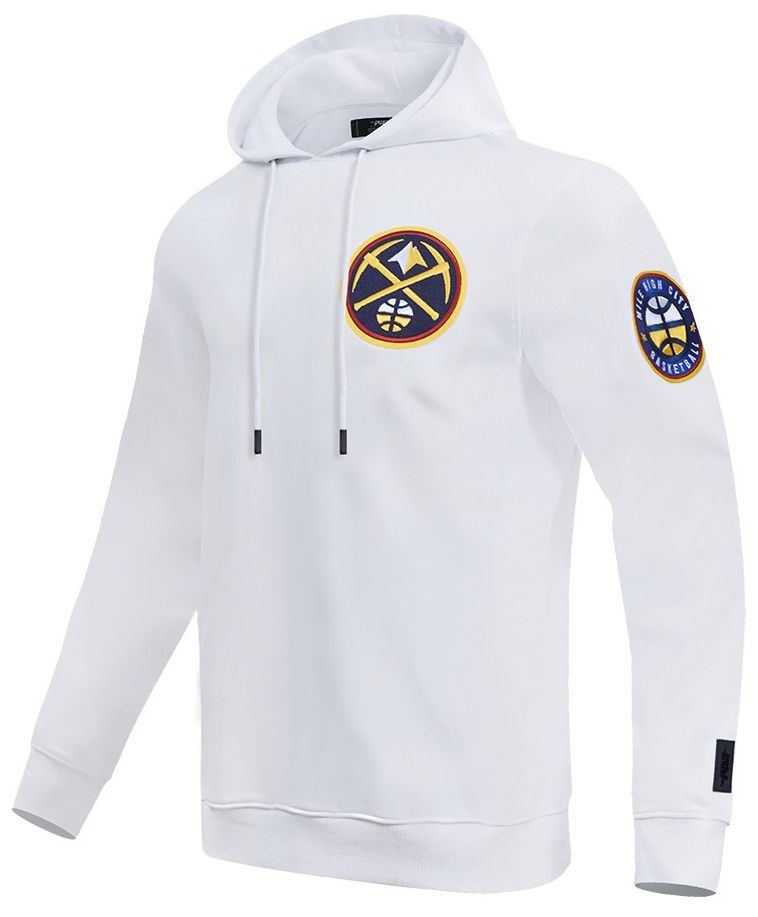 Pro Standard Men's Denver Nuggets White Classic Chenille Full Zip Hoodie product image