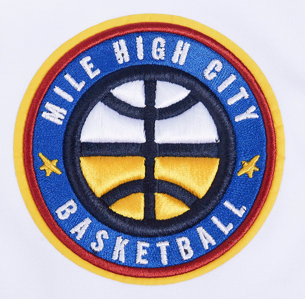 Pro Standard Men's Denver Nuggets White Classic Chenille Full Zip Hoodie product image