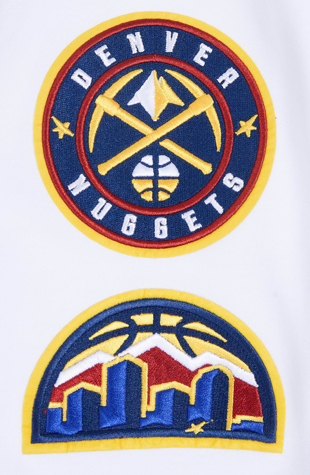 Pro Standard Men's Denver Nuggets White Classic Chenille Full Zip Hoodie product image