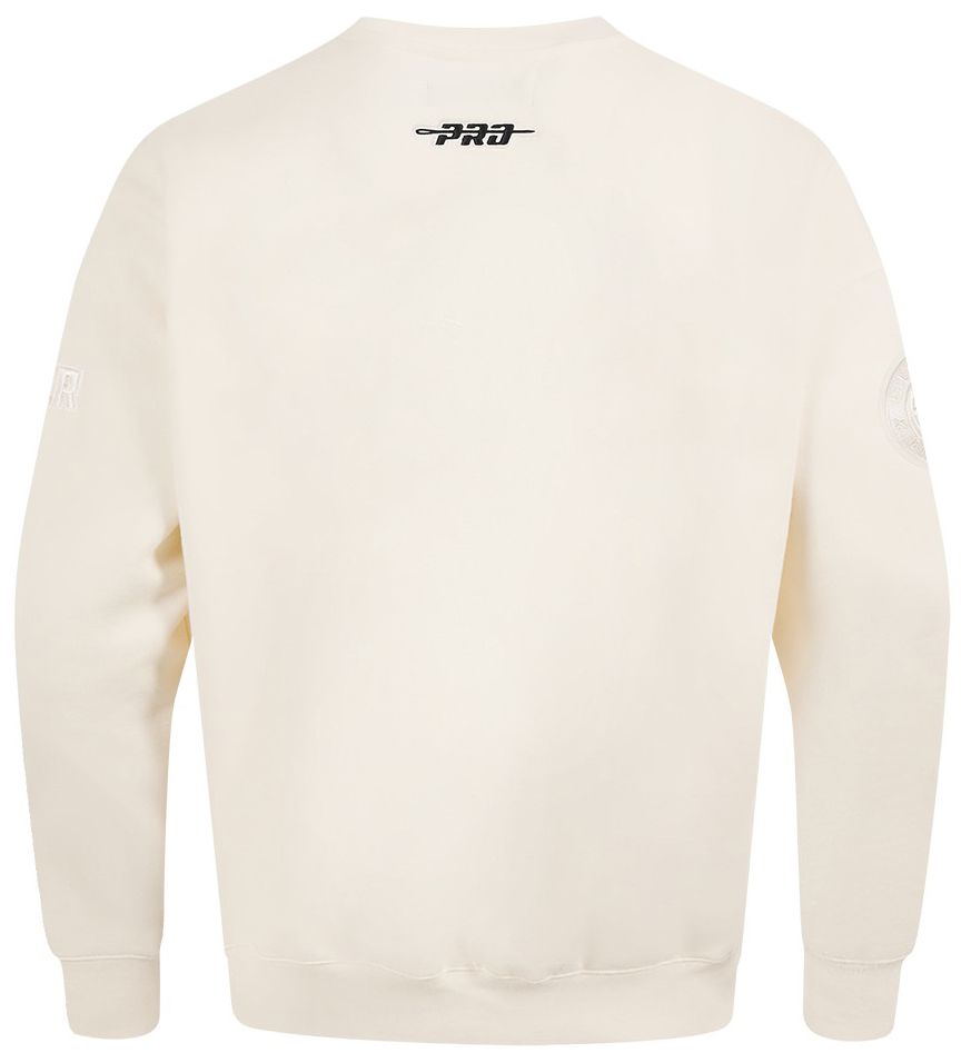 Pro Standard Men's Denver Nuggets Off White Neutral Drop Fleece Crewneck Sweatshirt product image