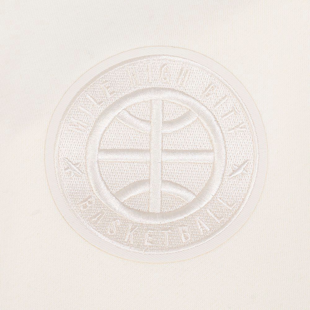 Pro Standard Men's Denver Nuggets Off White Neutral Drop Fleece Crewneck Sweatshirt product image