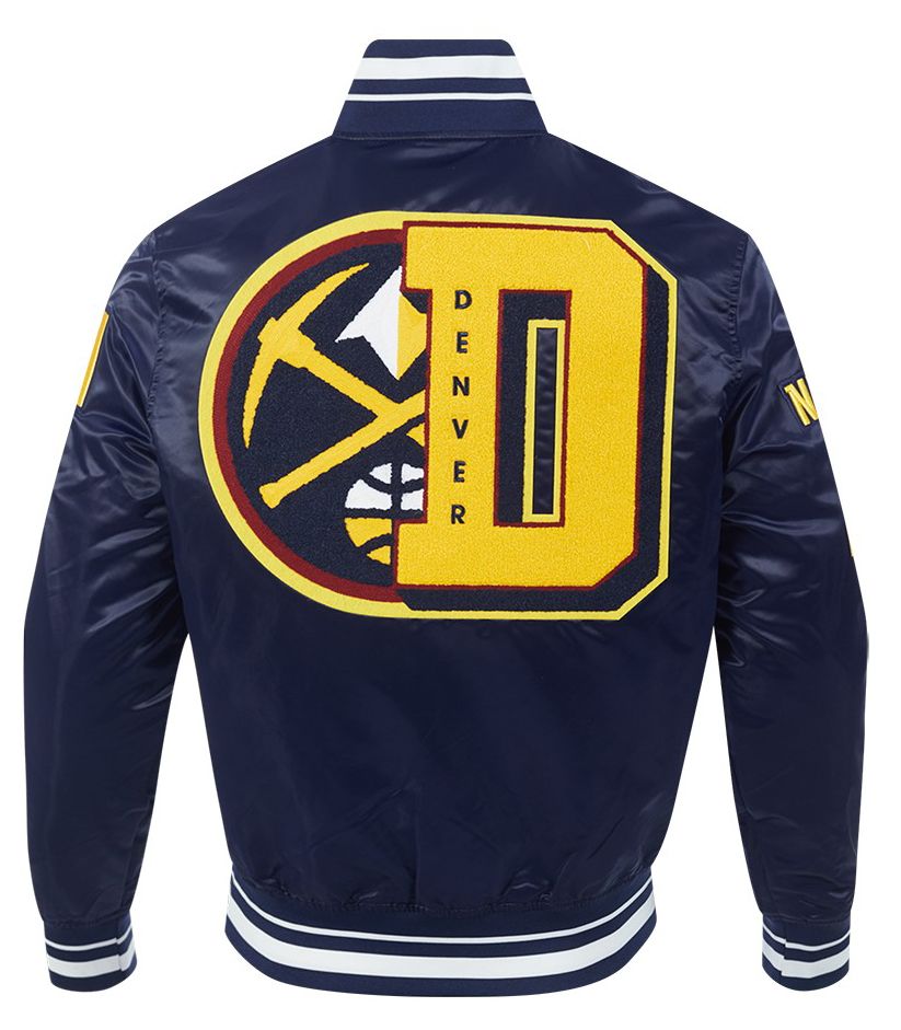 Pro Standard Men's Denver Nuggets Navy Mash Up Rib Satin Jacket product image