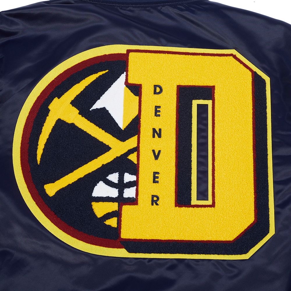 Pro Standard Men's Denver Nuggets Navy Mash Up Rib Satin Jacket product image